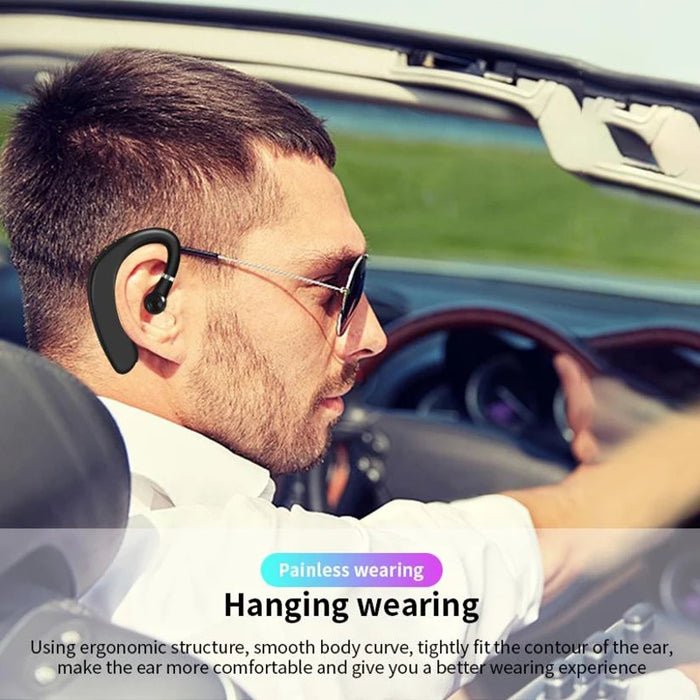 New Single Ear Business Headset Bluetooth Ear Hook Earphone HIFI Stereo Comfortable Wear For Music Work Drive Delivery Headphone
