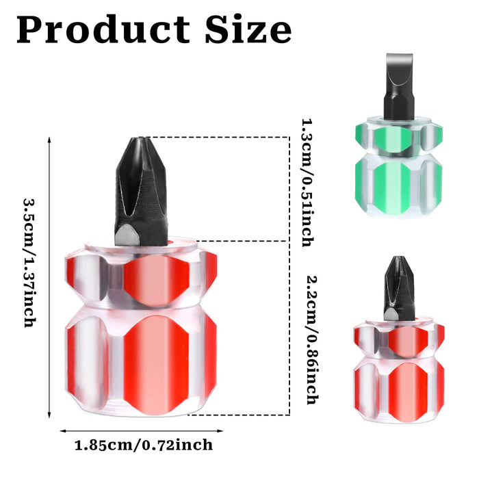 Sewing Machine Screwdriver, Ultra Short Mini Stubby Flat Head Phillips Screwdriver for Sewing Projects Narrow Spaces