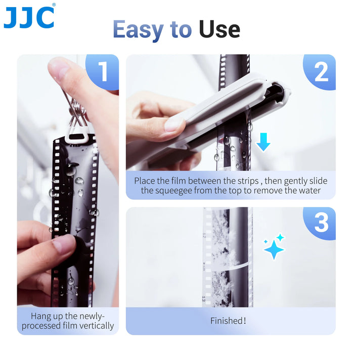 JJC Film Squeegee for 35mm 120mm Film 135mm  Film Wiper with Silicone Blades Remove Water Film Tools No Marks Scratches Leave