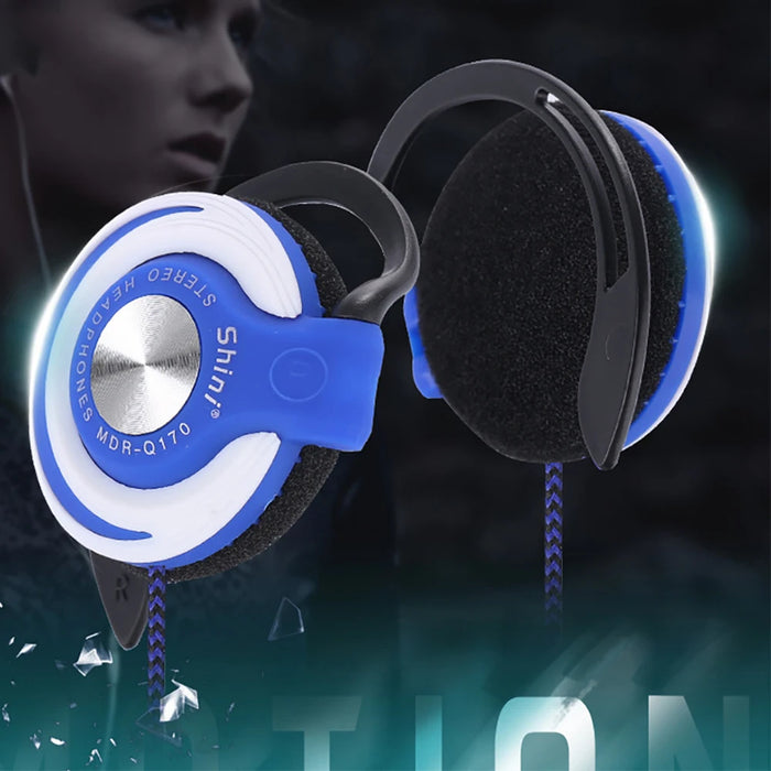 3.5mm Wired Headphones HIFI Heavy Bass Headset Over-ear Adjustable Ear Hook Earphones Music Headset For Mp3/MP4 Phone