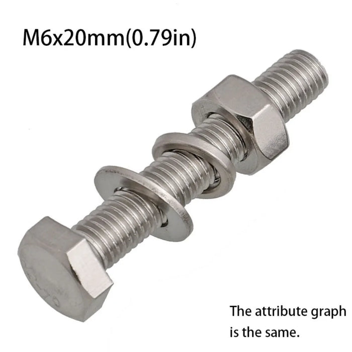 Flat Washer Hex Bolt Spring Nut Round Head Hexagon Head Screw Flange Nut Square Neck 304 Stainless Steel Screw Machinery