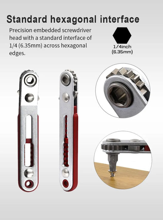 New Multifunctional Bidirectional Forward and Reverse Ratchet Screwdriver Elbow Flat Head Wrench Cross Screwdriver Slotted Tool