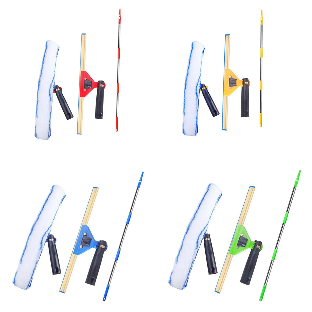3Pcs Squeegee for Window Cleaning Set for Long Reach Extendable Squeegee Window Cleaner for Patio Bathroom Shower Car Garden