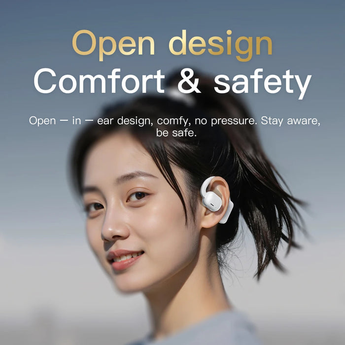 NEW HD Touch Screen Clip-on Earphones HIFI Sounds Wireless Bluetooth Headphones Noise Reduction Headset Sports Earbuds In HD Mic