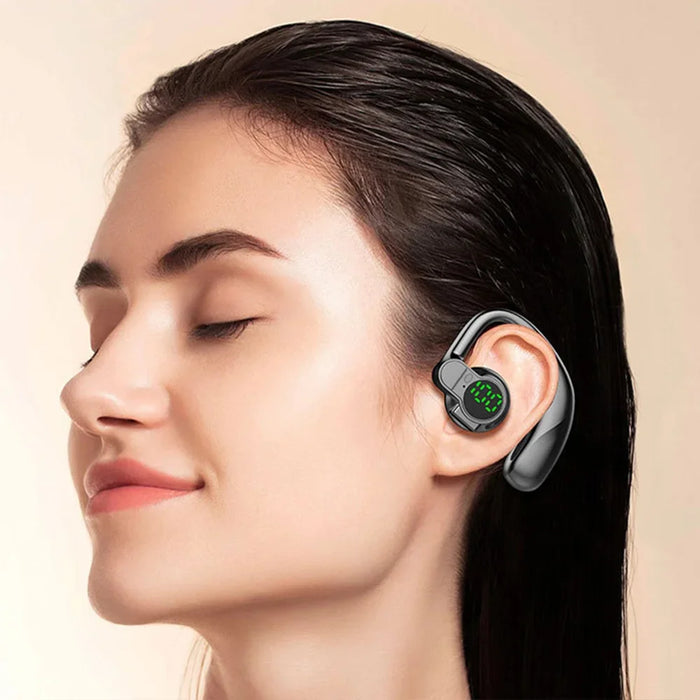 Bluetooth 5.4 Earphones Single Ear Earhooks Noise Cancelling Sports Headphones 360° Rotatable Wireless Earbud with Microphone