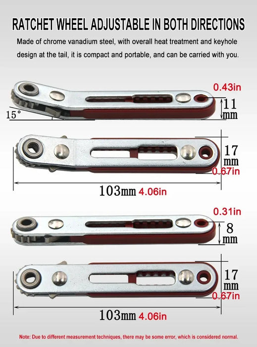 New Multifunctional Bidirectional Forward and Reverse Ratchet Screwdriver Elbow Flat Head Wrench Cross Screwdriver Slotted Tool