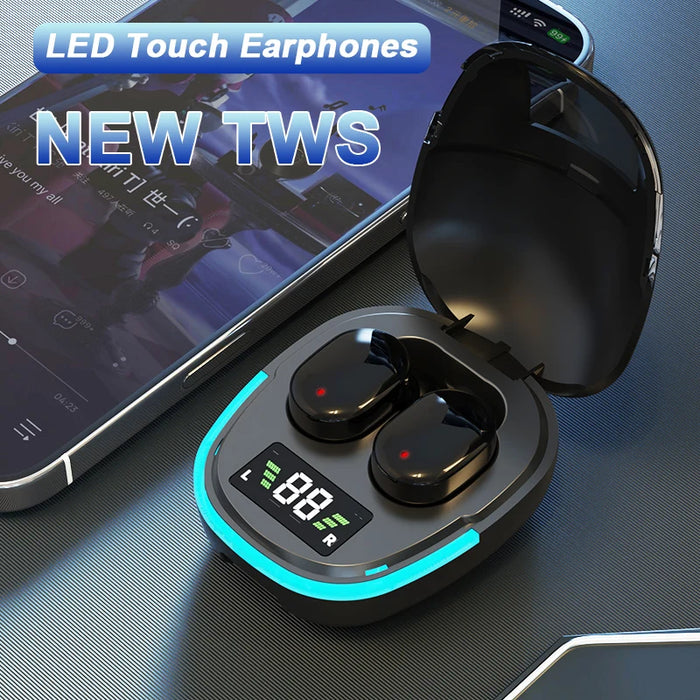 Bluetooth Earphones LED Dispay Bluetooth Headphone HiFi Stereo Music Wireless Earbuds Waterproof Gaming Noise Cancelling Headset