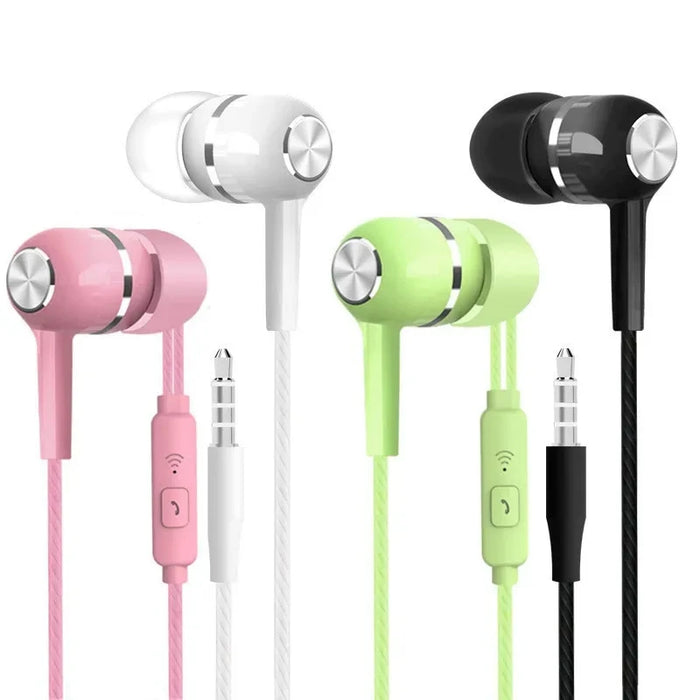 3.5mm Wired Earphone In-Ear Headset HIFI Heavy Bass Earbuds Monitor Sports Headset Stereo Music Gaming Headphone with Microphone