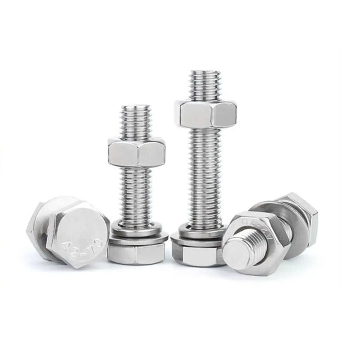 Flat Washer Hex Bolt Round Head Square Neck Hexagon Head Screw Flange Nut Spring Nut 304 Stainless Steel Screw Construction