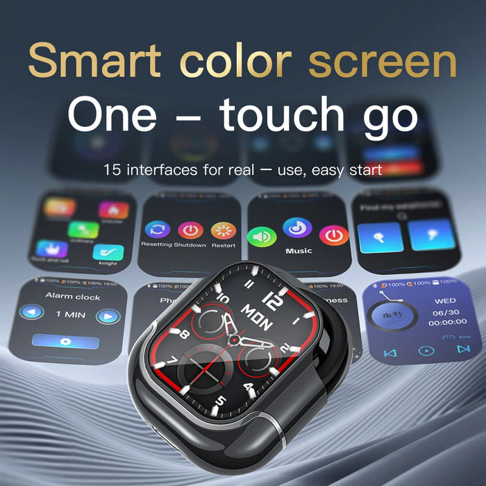 NEW HD Touch Screen Clip-on Earphones HIFI Sounds Wireless Bluetooth Headphones Noise Reduction Headset Sports Earbuds In HD Mic