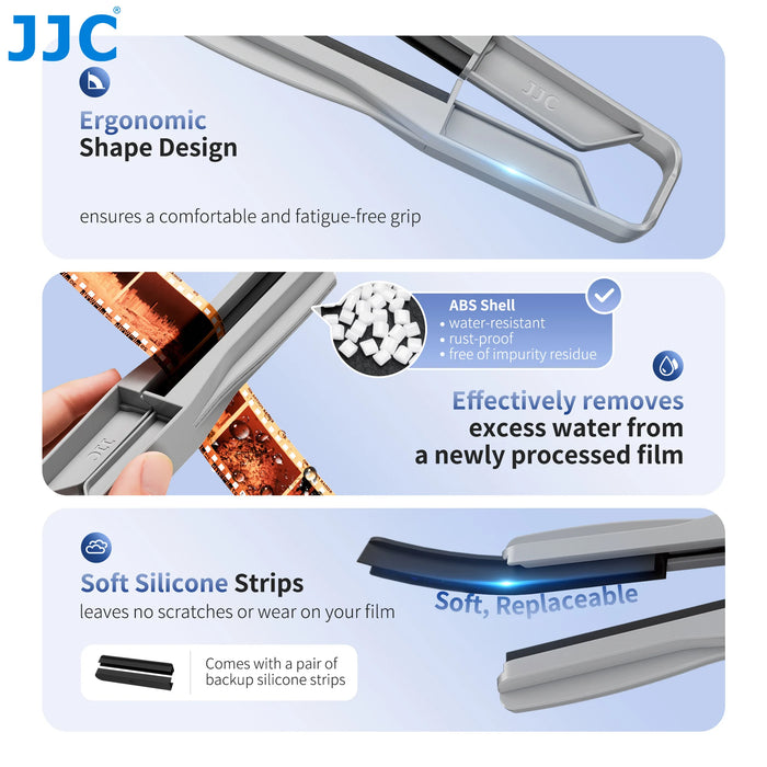 JJC Film Squeegee for 35mm 120mm Film 135mm  Film Wiper with Silicone Blades Remove Water Film Tools No Marks Scratches Leave