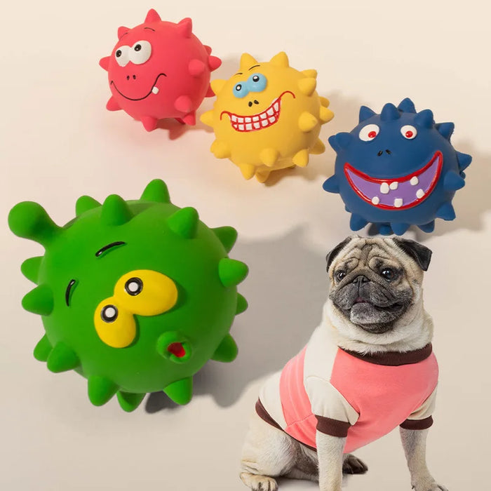 Googly Eye Squeaky Ball: Eco-Latex Eyeball Toy with Funny Sound - Interactive Bouncy Play for Puppies & Dogs