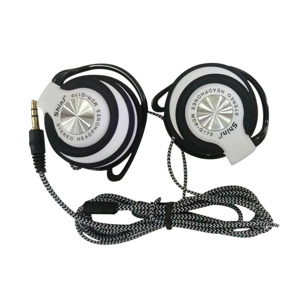3.5mm Wired Headphones HIFI Heavy Bass Headset Over-ear Adjustable Ear Hook Earphones Music Headset For Mp3/MP4 Phone