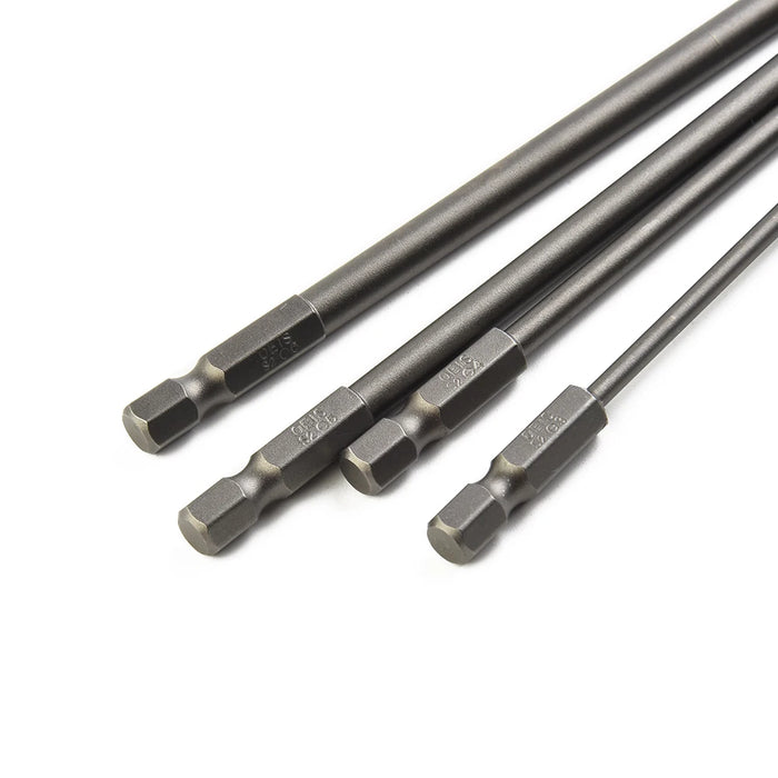 4Pcs 150mm Slotted Screwdriver Bit Set Magnetic Flat Head Screwdriver Bits 1/4" Hex Shank Screw Driver Hand Tools 3-6mm